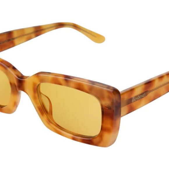 NEW Illesteva Wilson Sunglasses in Amber/Honey Flat See Through